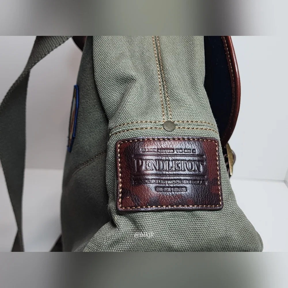 Rare Pendleton National Parks Patches Messenger Bag *Green/Brown* EUC
